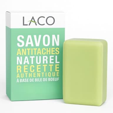 Laco - Savon Fiel de Boeuf Detachant Textile Puissant Professionnel, 100g, Savon Anti Tache Naturel, Enlève Toutes les Taches Tenaces Vin, Graisse, Herbe, chocolat, Sang, nourriture