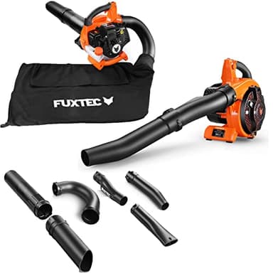 Fuxtec - Souffleur à feuilles mortes à essence FX LBS126 - Souffleur broyeur à feuilles 4 en 1 avec 2 tubes de soufflage et un sac collecteur - Testé classe supérieure 1,4