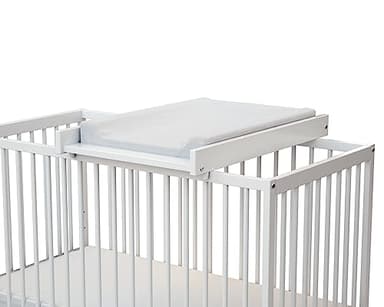WEBABY - Plan à langer Mona Blanc |75 x 51,5 x 7 cm| Table à langer pour lit bébé 60x120cm | Installation sécurisée | Léger | Maniable | Pratique | Gain de place