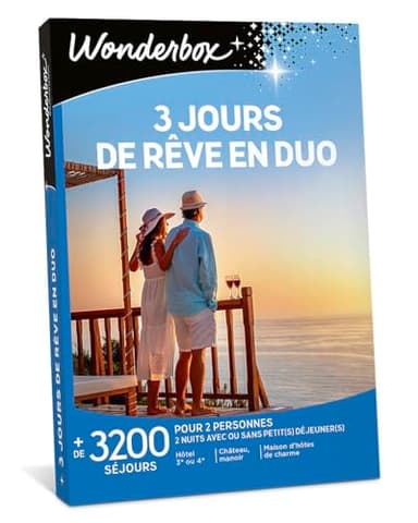 Wonderbox - 3 Jours De Rêve en Duo - Coffret Cadeau - Idée Cadeau Séjours