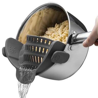 ZSMJAER Passoire de cuisine en silicone,passoire cuisine pliable,convient à toutes les casseroles et poêles,parfait pour égoutter les pâtes,les légumes et les fruits