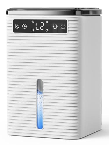 Deshumidificateur d Air 2.5L, Déshumidificateur Electrique Compact et Silencieux avec Minuteur 2-12H, Arrêt Automatique, 7 Couleurs de Lumière, Dehumidifier pour Chambre, Salle de Bain - 700ML/24H