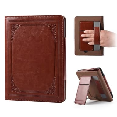 Kindle Paperwhite 2024 Étui de Protection 7" (12ème génération) avec Support et dragonne pour Mise en Veille/réveil Automatique, Kindle Colorsoft Signature Edition 2025, Kickstand Smart Cover Case