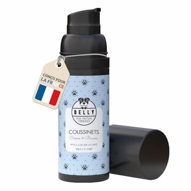 Belly® Baume Coussinet Chien - Hydrate, Guérit, Protège Contre Neige, Sel, Pattes Craquelées - 100% Bio & Naturel - sans Parfum - Sûr à Lécher - Creme Coussinet Chien, Solution Anti Démangeaison, 50g