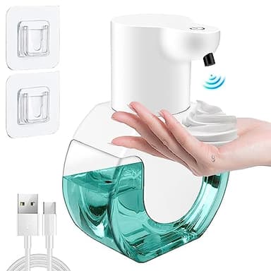 Distributeur de Savon Automatique, 420ml Distributeur Savon Automatique Mural, avec USB Rechargeable, IPX5 étanche sans Contact Distributeur Savon,Convient pour la Cuisine, la Salle de Bain
