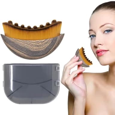 FiTspi Brosse de contour lymphatique pour le visage, brosses à sec pour le visage, masseur de drainage pour le visage, sculpter le menton et la mâchoire, conçue de façon ergonomique pour s'adapter à