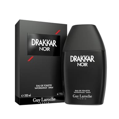 Drakkar Noir de Guy Laroche - Eau de Toilette Sensuel & Intrépide - Boisé et Aromatique, Notes de Mousse de Chêne, Patchouli et Sapin Baumier - Parfum pour Homme - 200 ml