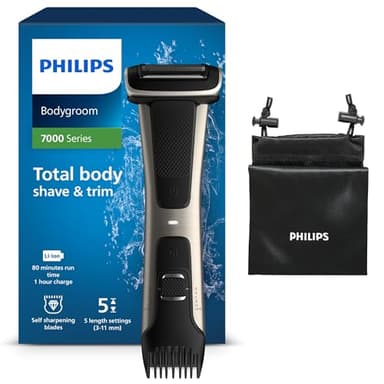 Philips Bodygroom Série 7000, Tondeuse Corps Étanche (Modèle BG7025/15)