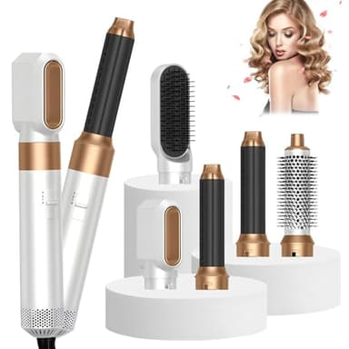 Anluomania Brosse Soufflante & Sèche-Cheveux Ionique, 1000W Brosse Chauffante, Sèche Cheveux, Brosse Cheveux, Brosse Lissante, Fer a Boucler, 3 Températures Réglables, pour Tous Types de Cheveux