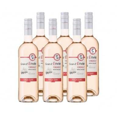 Grain D'Envie - Cinsault Rosé - Sans Alcool - Lot de 6 bouteilles x 75 cl