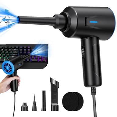 Souffleur Air Comprimé - Souffleur PC - 500W/5.74 oz - Dépoussiérant pour Clavier - Voiture - Canapé - Plus Vert