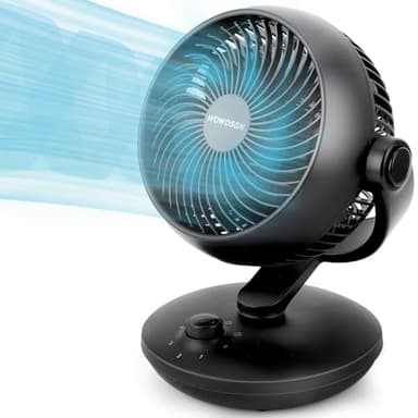 WOWDSGN Ventilateur de Table Silencieux 24dB, Ventilateur Bureau de Circulation d'air Turbo - 80° Oscillation Horizontale - 100° Réglage Vertical - 3 Vitess - Pour Chambre à Coucher/Bureau/Cuisine