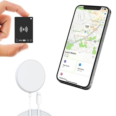Traceur Bluetooth Compatible Android/iOS – Kit Localisateur d’Objets (Carte & Porte-Clés) + Chargeur sans Fil Qi Universel