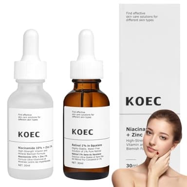 LOPHE Sérum Visage, Lot de 2 paquets de niacinamide 10% et Zinc 1% Sérum Retinol Anti-Marques,Sérum hydratant pour le visage,Soin pour Peau Sensible,Anti-rides, Anti-taches, Anti-âge,30 ML