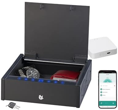 Coffre-fort connecté avec lecteur d’empreinte digitale et passerelle wifi [Xcase]