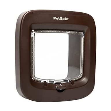 PetSafe Chatière à Puce électronique, accès sélectif pour Votre Chat, empêche Les étrangers d'entrer, Installation Facile, Chats jusqu'à 7 kg, Brun