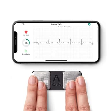 AliveCor KardiaMobile 1L ECG Portable | Faites un ECG de qualité médicale en seulement 30 secondes | Détectez la Fibrillation Auriculaire (FA), la bradycardie et la tachycardie | Distribué par OMRON