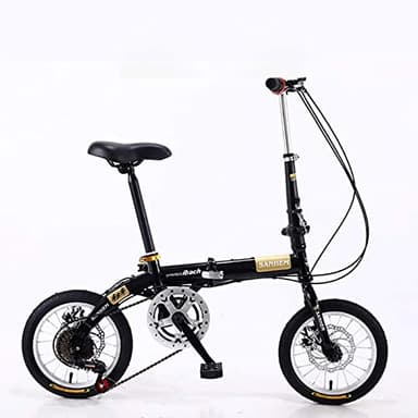 Vélo Pliant Adulte, Mini Pliable Ultraléger Portable pour Enfants Adultes étudiants Hommes et Femmes Petite Roue, Vélo à Double Frein à Disque à Vitesse Variable