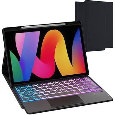 VANKEYPAD pour Xiaomi Redmi Pad SE Étui avec Clavier détachable - français AZERTY, Clavier rétroéclairé DIY 3 Zones 7 Couleurs avec pavé Tactile - Étui Clavier pour Xiaomi Redmi Pad SE 11'' 2023