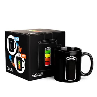 Froster Mug Batterie, Mug Magique avec Motif de Batterie en Charge, 300 ml Tasse Change de Couleur