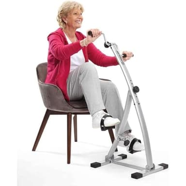 Vélo d'entraînement avec Ordinateur Bi Pedaler Original, comme Vu à la TV, Vélo Pédalier Pliable Double Action, avec 6 Hauteurs, Exercice Bras, Jambes en Même, Temps Renforcer Corps