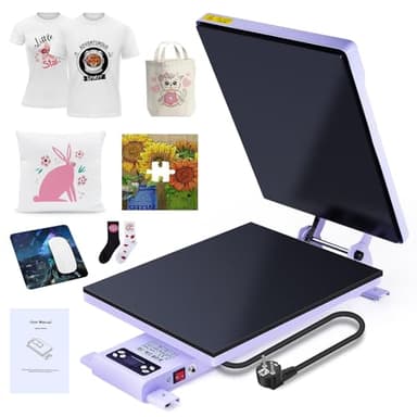 Mindmed 40 x 50 cm Presse électrique à chaud certifiée transfert avec régulateur de température LCD et bouton d'arrêt d'urgence 220 V