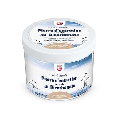 Pierre Blanche de Nettoyage Gerlon Renforcée au Bicarbonate de Soude – Grand Format 400 grammes avec Eponge Offerte