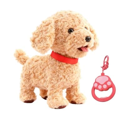 Yqooup Chien Robot Enfantss, Animal De Compagnie Interactif Intelligent, Chien Interactif Jouet Enfant Peluche, Qui Marche Et Aboie en Laisse Lèche, pour Enfantss Et Adultes