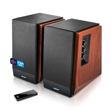 Edifier R1700BT Enceintes de Bibliothèque Bluetooth Actives Paire d’étagères - Moniteurs de studio actif à champ proche - d’haut parleurs alimentées 2.0 avec coffrage en bois - 66 watts RMS