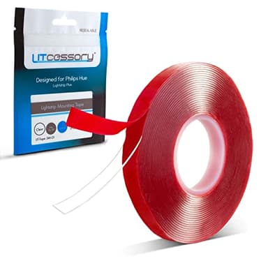 Litcessory Ruban de Montage en Bande Lumineuse (5m) pour Philips Hue, LIFX, C by GE Light Strips - Amovible, Ruban adhésif double face-Fonctionne très bien avec la plupart des bandes lumineuses à LED!