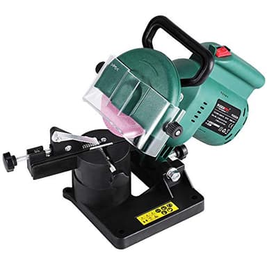 POSENPRO Affûteuse de chaîne de tronçonneuse électrique 220 W, 8500 tr/min, réglage de l'angle d'affûtage avec échelle, affûteur de chaîne de scie universel, meule incluse : 100 x 10 x 3,2 mm