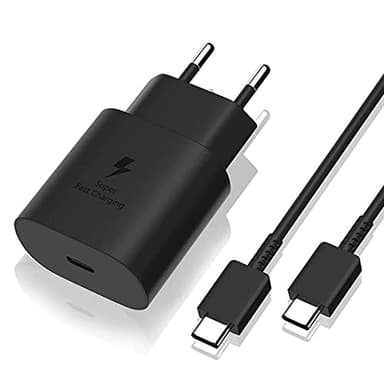 Chargeur Rapide 25W + Cable Compatible avec Samsung S25/S24/S24 FE/S23 FE/A25/A54/A34/A14/S23/S22/S22 Plus/Zflip 6-5-4-3/Zfold 6-5-4-3/S21 FE/S21/S21 PLUS/S21 ULTRA/S20 FE/S20/A53/A52/A16 Phonillico®