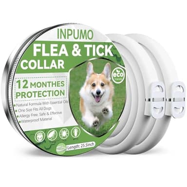 Collier Anti Puces pour Chien, Réglable Collier Antiparasitaire Chien 12 Mois, Naturel Imperméable Élimine Puces, Tiques, Poux, Essentielles 100% Naturelles 2pcs