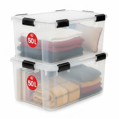 Iris 135454 at-L Boîte de Rangement Plastique Transparent 59 x 39 x 29 cm