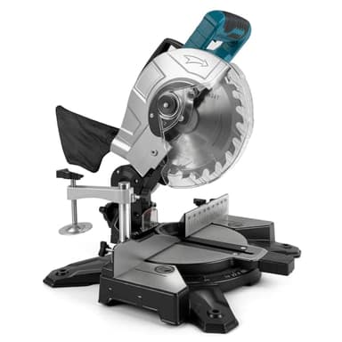 Roadtime Scie à Onglet radiale sans Fil pour Makita 18V piles(sans batterie),210mm Scie Circulaire,Tête de scie inclinable 45˚,Sac à poussière et blocage de sécurité, pour Bois,Plastique,Métal