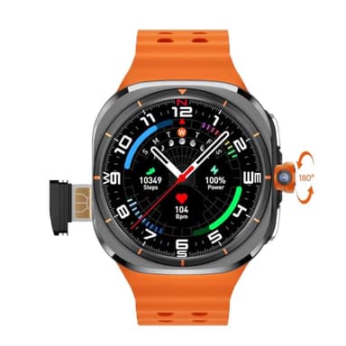 Générique Montre Intelligente 5G avec caméra HD télescopique rotative et Carte SIM, écran AMOLED, GPS, Gestion de la santé, Montre multifonctionnelle pour Les passionnés de Technologie