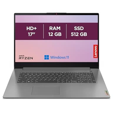 Lenovo IdeaPad 3 17ALC6 - Ordinateur Portable 17'' HD+ (AMD Ryzen 7 5700U, RAM 12Go, SSD 512Go, AMD Radeon Graphics, Windows 11 Home) Clavier AZERTY Français - Bleu
