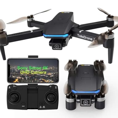 Toladrone Drone avec Caméra 4K UHD pour Adultes, Drones GPS avec Moteur sans balais, Transmission en Temps Réel 5G, Suivez-moi, Retour Automatique, Drone pour Débutants TD31GPS