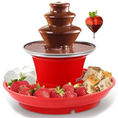 Machine à Fontaine à Chocolat, Mini Service à Fondue, Fontaine à Chocolat électrique En Acier Inoxydable Avec Fontaine à 3 Niveaux Et Plateau De Grande Capacité Pour Fêtes, Mariages Et Anniversaires