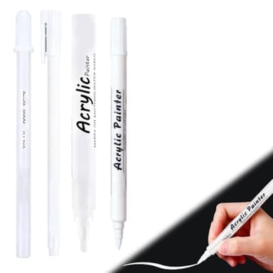 VRYNDH 4 Pièces Stylo blanc,Stylos gel Blanc,Idéal pour l'écriture, le dessin et les projets créatifs