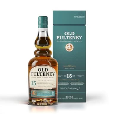 OLD PULTENEY - 15 ans - Whisky Single Malt - 46% Alcool - Origine : Écosse/Highlands - Notes d'épices - A déguster pur - 70 cl