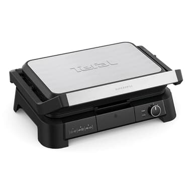 Tefal SuperGrill 3-en-1 XL, Gril de contact, Barbecue, Position four, Thermostat réglable, Surface XL, 2200W, GC520DE0
