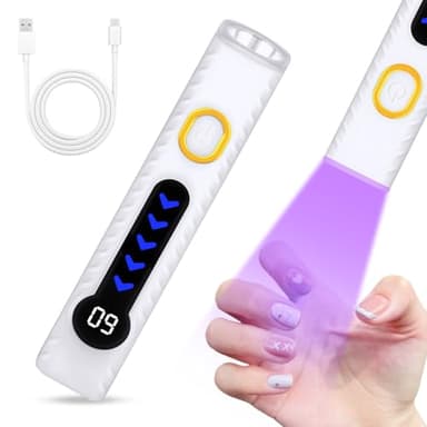 Alaoo Lampe UV Ongles Gel, Mini Lampe à Ongles LED, Mini Rechargeable Lampe UV Sèche Ongles, Séchage Rapide Séchoir à Ongles avec 3W Sans Fil pour Gel Pose Americaine Vernis Semi Permanent Blanc
