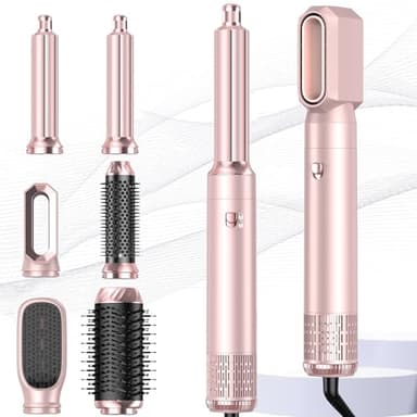 MogaWave Pro Air Styler 6 In 1 Airbrush Hair Styler Avec 1000W Seche Cheveux, Brosse Soufflante, Brushing Brosse Soufflante, Auto Boucleur a Air, pour Sécher, Boucler, Lisser