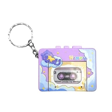 Mini lecteur de cassette rétro avec enregistreur de musique - Porte-clés portable - Cadeau d'anniversaire