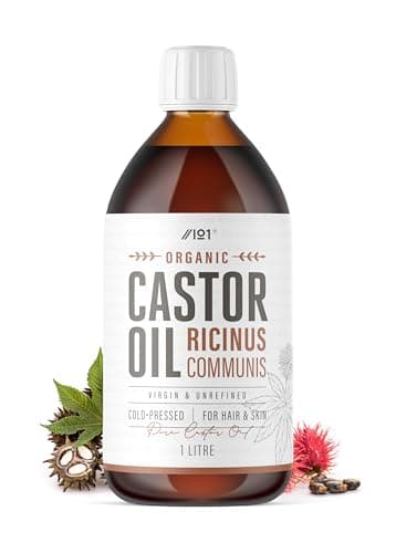 Huile de Ricin Bio 1L – 100% Non Raffinée et Pressée à Froid – Sans Hexane – Pour la Peau et les Cheveux – Source Durable – Par Alpha01