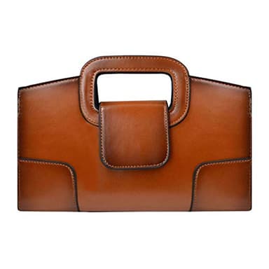 Milya Sac à main vintage en cuir pour femme - Avec bandoulière, A marron, 29*6,5*18cm