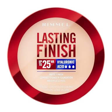 Rimmel Lasting Finish, 001 Fair Porcelain, Fond de Teint Compact, Fini Flouté, Fini Mat, Couvrance Totale, SPF20, Formule Vegan, 7g