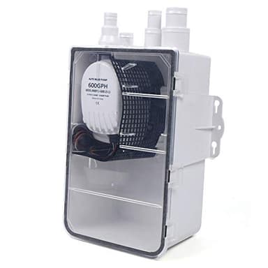 Pompe de douche marine pour bateau - DC 12 V 600 GPH - Pompe de douche marine multi-ports avec interrupteur à flotteur automatique - Système de pompe de douche 22 x 12 x 34 cm