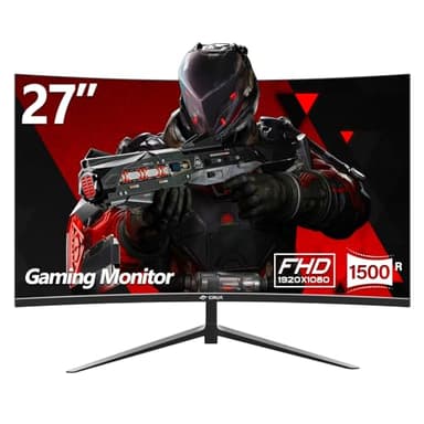 CRUA Gaming incurvé Écran 27 Pouces 200 Hz, FHD 1080P 1800R Moniteur PC, 1 ms GTG avec FreeSync, Faible Flou de Mouvement, Protection des Yeux, VESA, DisplayPort, HDMI,
